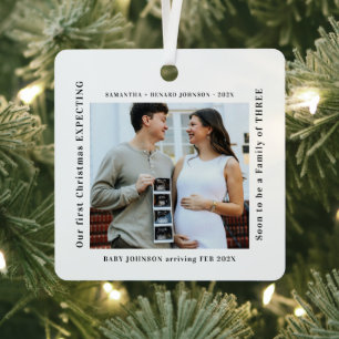 Erstes Weihnachten Schwangerschaftsankündigung Ornament Aus Metall