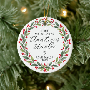 Erstes Weihnachten Tante Onkel Erinnerungsstück Keramik Ornament
