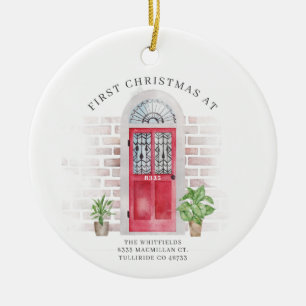Erstes Weihnachten Unsere neue Heimatadresse Benut Keramik Ornament