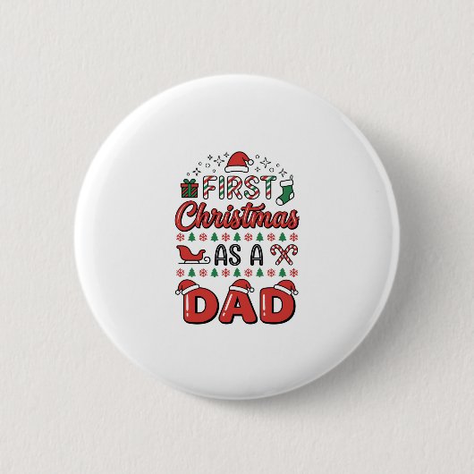 Erstes Weihnachten Vatertagsurlaub Button (Vorderseite)