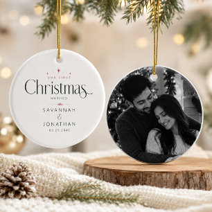 Erstes Weihnachten Verheiratet Frischvermählte Min Keramik Ornament