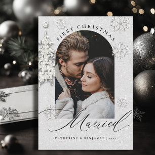 Erstes Weihnachten Verheiratet Funkeln Boho Bogen 