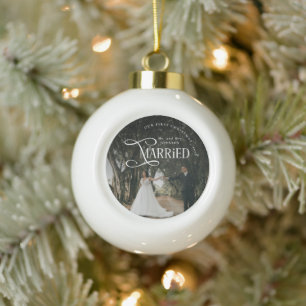 Erstes Weihnachten Verheiratet Herr und Frau Paarf Keramik Kugel-Ornament