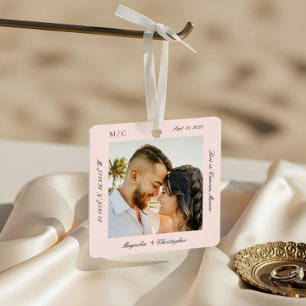 Erstes Weihnachten Verheiratet Hochzeit Flitterwoc Ornament Aus Metall