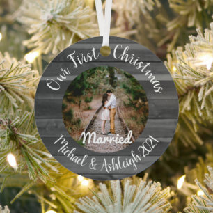 Erstes Weihnachten verheiratet Metall-Ornament Ornament Aus Metall