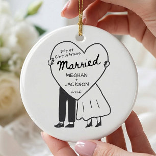 Erstes Weihnachten verheiratet Ornament