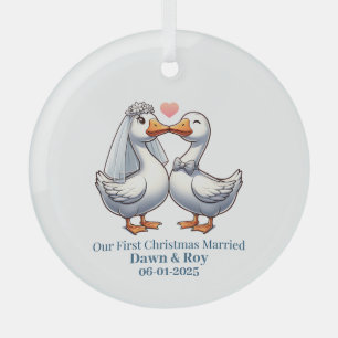 Erstes Weihnachten verheiratet, personalisiertes G Ornament Aus Glas
