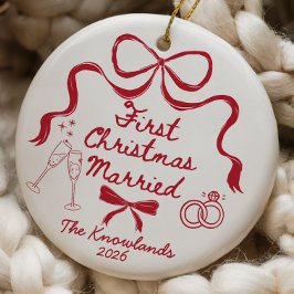 Erstes Weihnachten Verheiratet Schmuck 1. Jahresta Keramik Ornament
