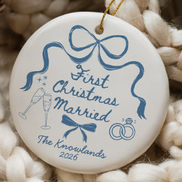 Erstes Weihnachten Verheiratet Schmuck 1. Jahresta Keramik Ornament