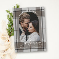 Erstes Weihnachten Verheiratet Tan Braunes Kariert