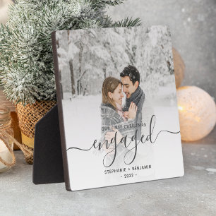 Erstes Weihnachten verlobt, benutzerdefiniertes Fo Fotoplatte