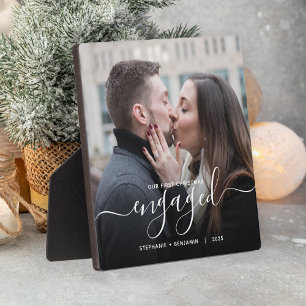 Erstes Weihnachten verlobt, benutzerdefiniertes Fo Fotoplatte