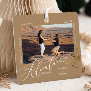 Erstes Weihnachten verlobt Foto-Verlobungs-Andenke Ornament Aus Metall