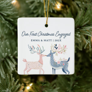 Erstes Weihnachten verlobt oder verheiratet verlie Keramikornament