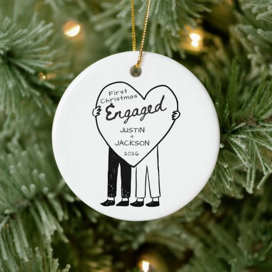 Erstes Weihnachten Verlobt Ornament (Baum)