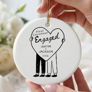 Erstes Weihnachten Verlobt Ornament