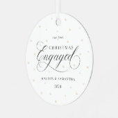 Erstes Weihnachten Verlobt-Ornament Ornament Aus Metall (Vorderseite links)