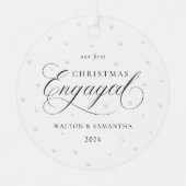 Erstes Weihnachten Verlobt-Ornament Ornament Aus Metall (Vorderseite)