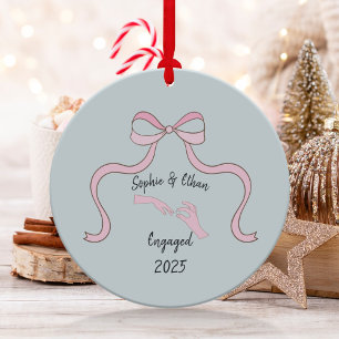 Erstes Weihnachten verlobt, Verlobungsgeschenk Keramik Ornament