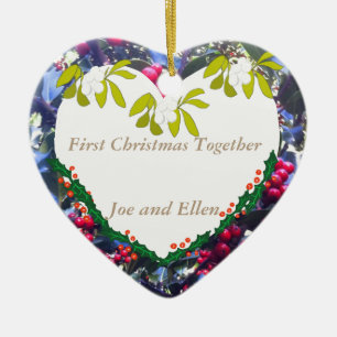 Erstes Weihnachten Zusammen Erinnerung Keramik Ornament