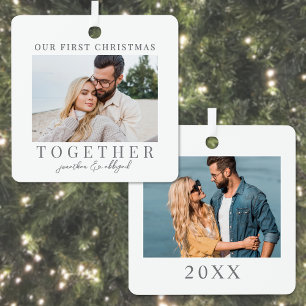 Erstes Weihnachten zusammen Foto-Andenken Ornament Aus Metall