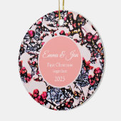 Erstes Weihnachten zusammen Winterbeeren Keramik Ornament (Links)