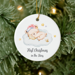 Erstes Weihnachts-Baby-Verlust-Jungen-Gedenkbuch Keramik Ornament
