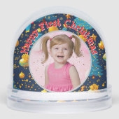 Erstes Weihnachts-Foto Snow Globe Schneekugeln (Vorderseite)