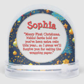 Erstes Weihnachts-Foto Snow Globe Schneekugeln (Rückseite)