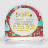 Erstes Weihnachts-Foto Snow Globe Schneekugeln (Rückseite)