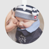 Erstes Weihnachts-Single Mutterbaby Foto Ornament (Rückseite)