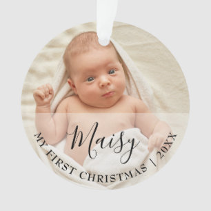 Erstes Weihnachtsbaby 2 Foto Schriftzug Ornament