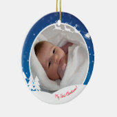 Erstes Weihnachtsbaby-Foto Keramikornament (Rechts)