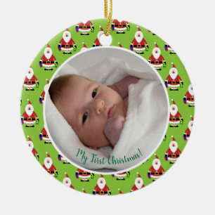 Erstes Weihnachtsbaby-Foto Keramikornament