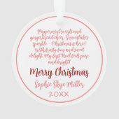 Erstes Weihnachtsbaum Schmuckstück  Ornament (Rückseite)