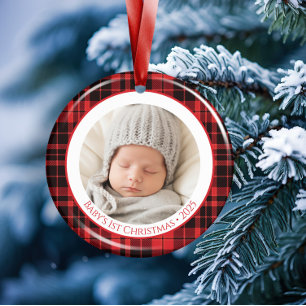 Erstes Weihnachtsbaumanhänger des Babys 2025 mit F Ornament