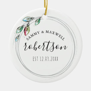 Erstes Weihnachtsbaumanhänger für Paare Keramik Ornament