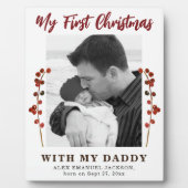 Erstes Weihnachtsdad und Baby-Foto Fotoplatte (Vorderseite)