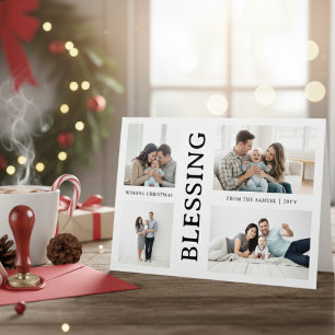 Erstes Weihnachtsfamilienfoto-Skript für Kinder  Feiertagskarte