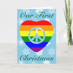 ERSTES WEIHNACHTSFEST ALS VERHEIRATETES HOMOSEXUEL FEIERTAGSKARTE