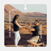 Erstes Weihnachtsfest - Foto Ornament Aus Metall (Vorderseite)