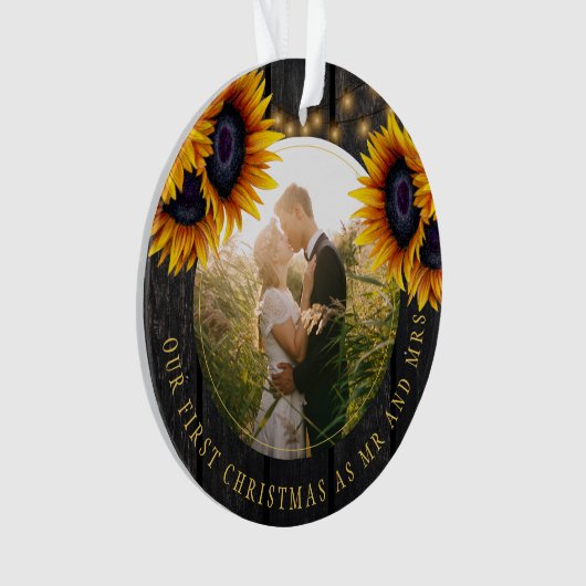 Erstes Weihnachtsfest - rustikales Foto Ornament (Vorderseite)