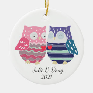 Erstes Weihnachtsfest zusammen Niedliches Schellfi Keramik Ornament