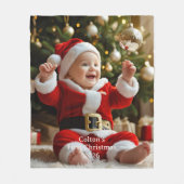 Erstes Weihnachtsfleece-Decke mit individuellem Fo Fleecedecke (Vorderseite)