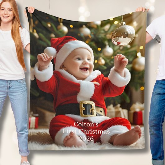 Erstes Weihnachtsfleece-Decke mit individuellem Fo Fleecedecke