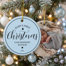 Erstes Weihnachtsfoto-Andenken Blau für Babys