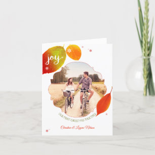 Erstes WeihnachtsFoto des Paares zusammen Feiertagskarte