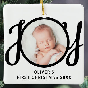 Erstes Weihnachtsfoto Namensandenken für Babys Keramikornament