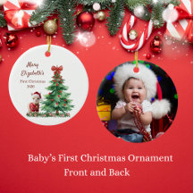 Erstes Weihnachtsfoto-Ornament für das Baby