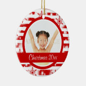 Erstes WeihnachtsFoto personifizieren Keramik Ornament (Rechts)